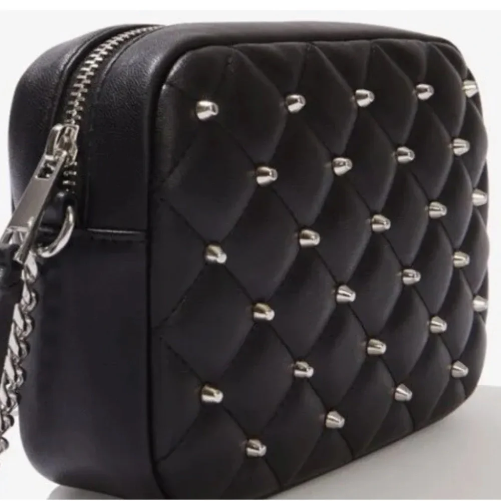 Rebecca Minkoff Top Zip Studded Vegan Black Crossbody New in Package HP - Picture 6 of 13